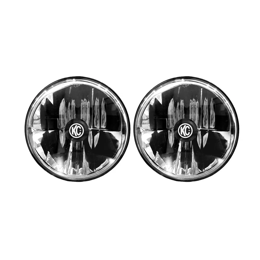 42361 – KC HILITE Headlight Assembly, LED Bulb OE Beam LED Clear Bulb Clear Lens Chrome Plated Housing Set Of 2 7 Inc...